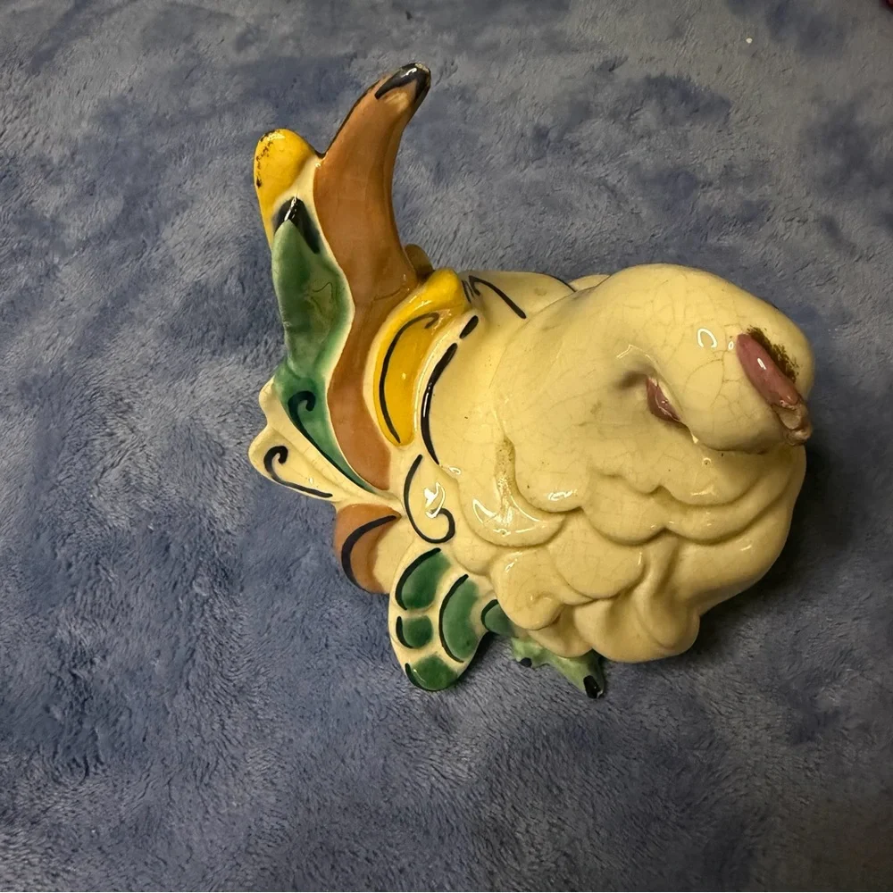 Vintage Yellow Ceramic Fish Ornament for Aquarium‎ Décor